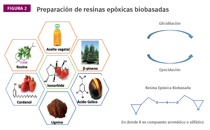 Figura 2. Preparación de resinas epóxicas biobasadas.