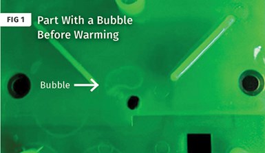 En una inspección rápida se podría asumir que esta burbuja es gas atrapado.