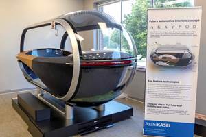 Exhibición de Akxy Pod ubicado en la nueva oficina de Asahi Kasei America  en Novi.