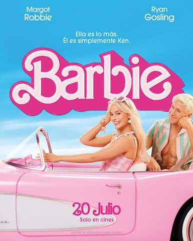 Película Barbie, protagonizada por Margot Robbie y Ryan Gosling.