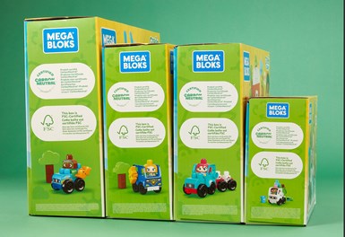 Otros productos de Mattel, como Mega Blocks, también tienen metas establecidas en el uso de materiales reciclados.