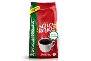 El nuevo empaque de Café Sello Rojo es completamente reciclable, 100 % de polietileno y sin metalización.