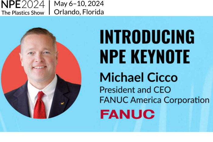 Michael Cicco, CEO de FANUC America, aborda el impacto de la robótica y la automatización en la industria del plástico durante su participación como conferencista en NPE2024.