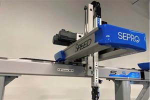 Sepro presenta el S5-25 Speed, un robot con un potente motor y caja de engranajes que ofrece una aceleración un 63% más rápida y tiempos de ciclo más cortos. El diseño de entrada superior y la función ECO Air lo convierten en una solución ideal para aplicaciones de embalaje simples y eficientes.