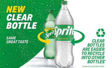 El cambio a la nueva botella transparente, que la marca Sprite ha completado o está en proceso en más de cien países, refleja el compromiso de la empresa de priorizar la sostenibilidad e impulsar la circularidad del embalaje.
