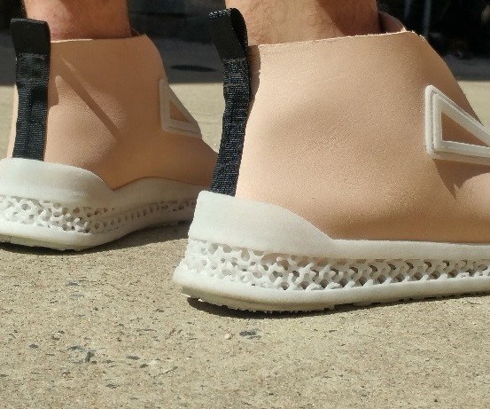 prototype from Footprint 3D exposes the lattices of the midsole 