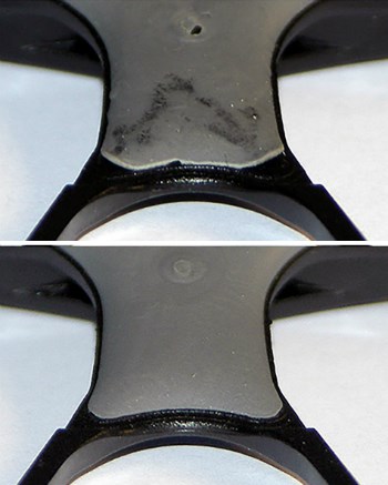 Molded part with short-shot problem