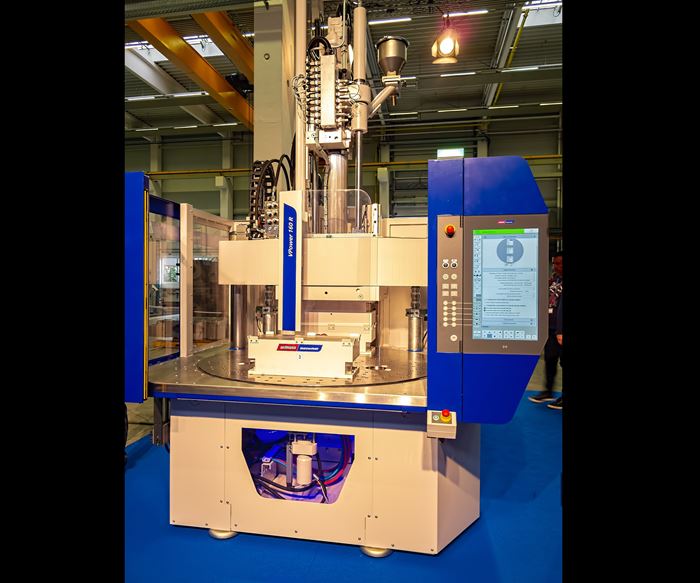 Wittmann Battenfeld’s new VPower line of vertical injection molding presses.