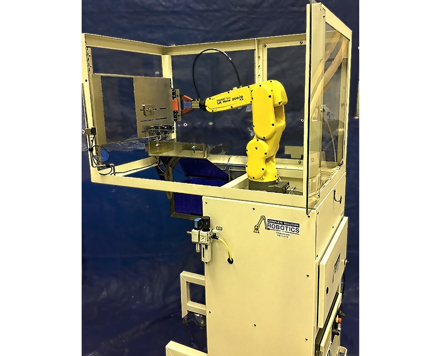 CS Robotics cell is based on a small Fanuc six-axis robot