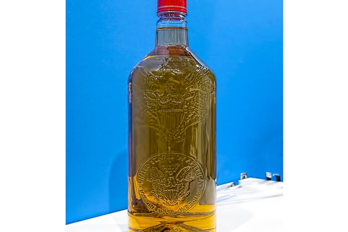 Superior bottle definition with Liquiform is exemplified in this PET liquor bottle with embossed detailing.