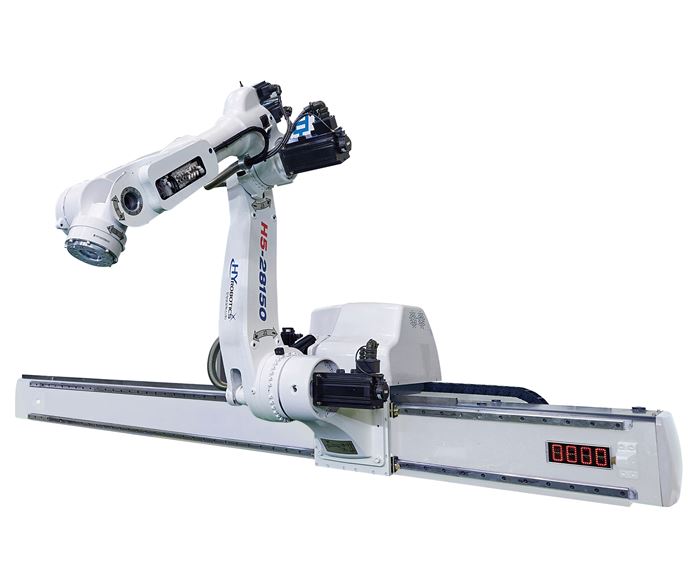 HYRobotics H5 five-axis servo beam robot for injection molding.
