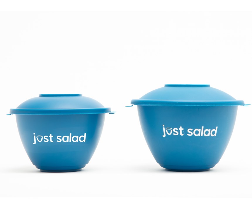 Just Salad aims to save 100,000 lb of plastic this year with its returnable PP salad bowls.
