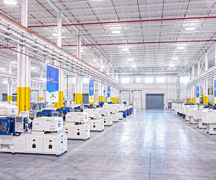 The new 116,000 ft2 operations center can house dozens of injection machines in stock for quick delivery.