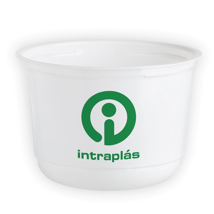 Intraplas logo on plastic tub