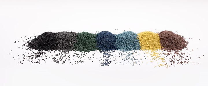 Granules in various colors. 