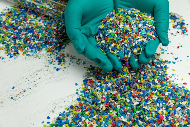 shredded plastic granules