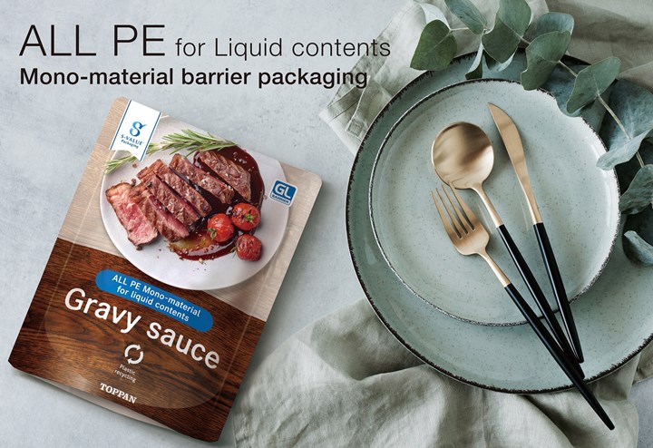 A second new product is an all-PE GL Barrier pouch suitable for liquid contents and boiling sterilization.