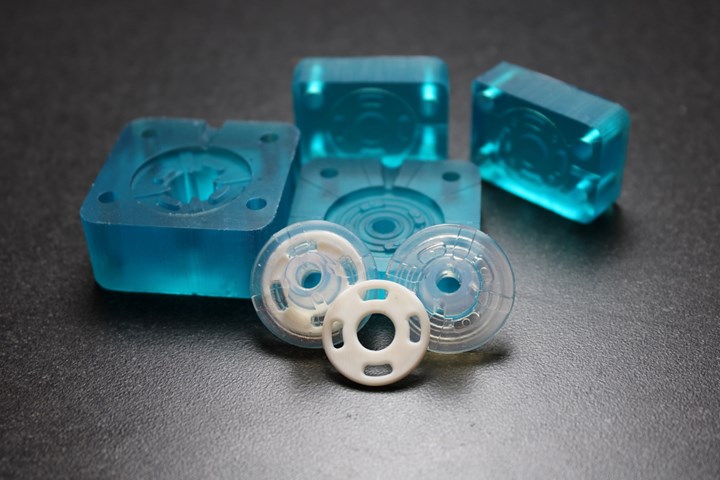 Prototypes and dissolvable molds. 