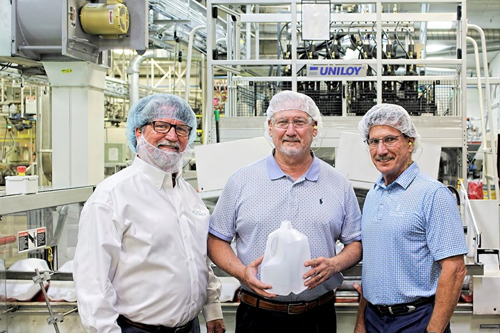 John Sewell, CEO of CKS Packaging (center), with brothers Scott, co-COO in charge of operations (left), and Drew, co-COO for sales. Their Second Chance program for low-level offenders and recovered drug addicts has produced long-term employees even at the managerial level.