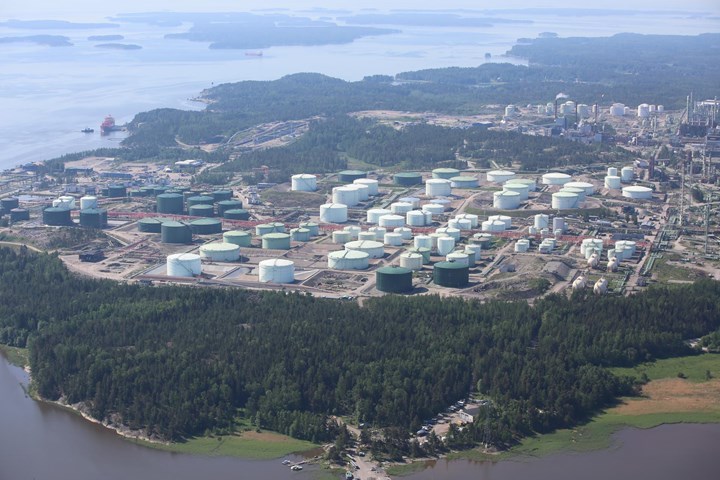 Aerial view of refinery.
