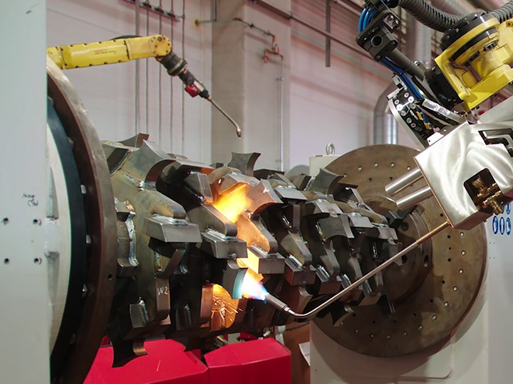 Robotic welding machine in operation.