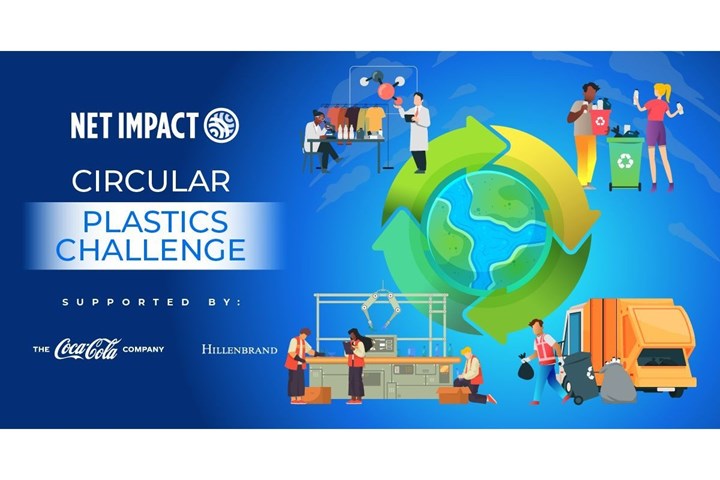 Banner for Circular Plastics Challenge with illustrations of people recycling.