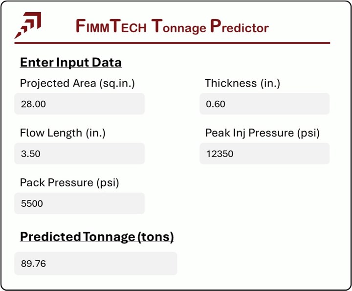 FimmTech Tonnage Predictor