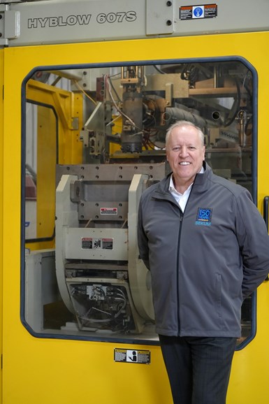 Bekum v.p. of sales Gary Carr says the company is “looking to differentiate itself in large industrial machines,” partly through introduction of the 200-ton XBLOW 200 with a new clamp design.