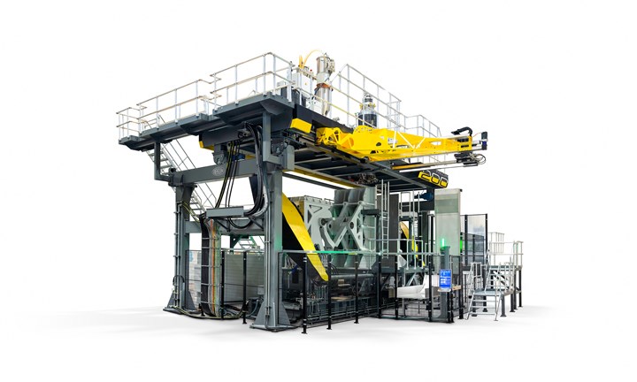 Bekum aims to raise its profile in large industrial machines with its new XBLOW 200 (200 m.t.), which features a fast-acting clamp with diagonal tiebars