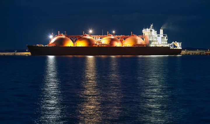 Liquid natural gas (LNG) tanker.