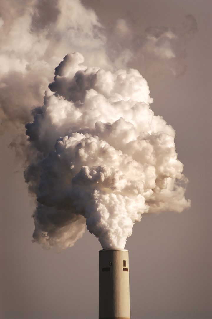 Photo of stack emitting smoke or steam