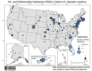 USGS Study Finds PFAS "Forever Chemicals" Across US Water Systems