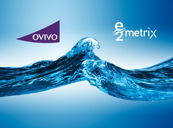 Image of water with logos for Ovivo and E2Metrix