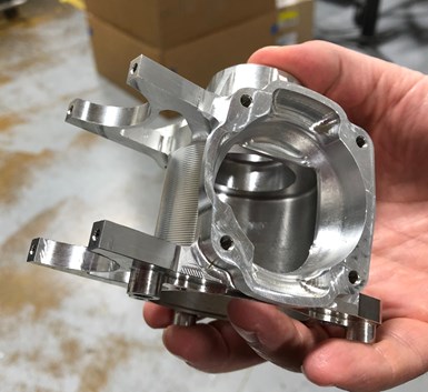 intricate machined part at cobra moto