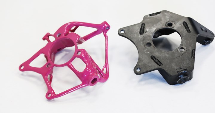 hub carrier and steering knuckle redesigned via generative design