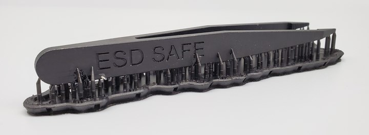 3d printed tweezers made of ESD Formula 1 material with carbon nanotubes