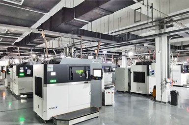 An array of 18-plus Farsoon’s FS421M metal systems are installed at Falcontech Super AM Factory. Image courtesy: Falcontech
