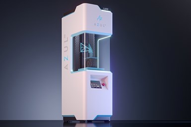 The Lake printer is powered by Azul 3D’s high-area rapid printing (HARP) technology, its version of stereolithographic printing that converts liquid plastic into solid objects using ultraviolet light.