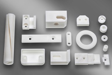 A photo of 3D printed parts Mosca made with Arburg's freeformer