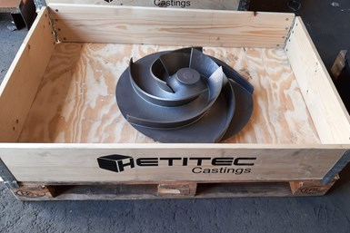 A photo of an impeller Hetitec manufactured through printed casting