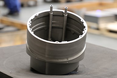 A photo of one of Rosswag Engineering's 3D-printed cooling heads for Wendelstein's 7-X nuclear fusion reactor