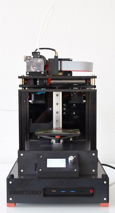3D printer with Ambitorio equipment for blockchain