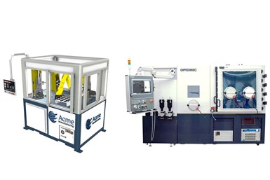 Acme Aerospace blade repair system and Optomec’s CS250 TBR atmosphere-controlled, 5-axis system. Photo Credit: Optomec