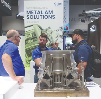 SLM Solutions Americas displayed its selective laser melting machines and intricate parts. 