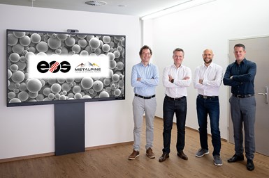 (left to right) Dr. Martin Dopler and Gerald Pöllmann from Metalpine; Sascha Rudolph, EOS and Andreas Rohrseitz, Hightech Metal Investment (Photo Credit: Metalpine)