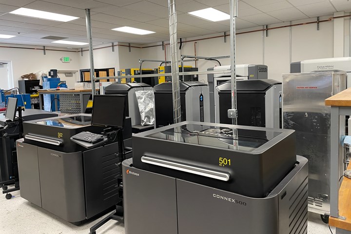 connex and fortus 3D printers from Stratasys at Fathom Manufacturing in Fremont, California