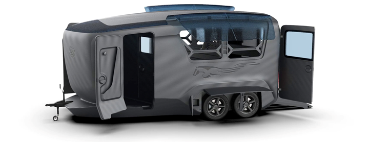 rendering of Double D trailer to be 3D printed 