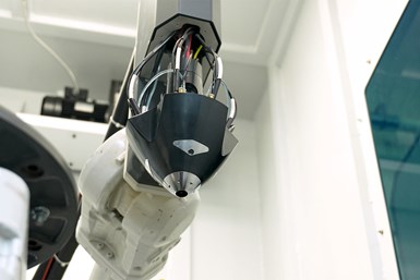 The Meltio Engine Robot Integration enbles Fastech to print metals in an environment using a 6-axis robotic system. Source: Meltio