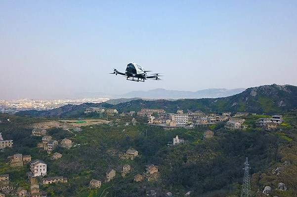 Pilot operation of EHang 216 in Taizhou, China