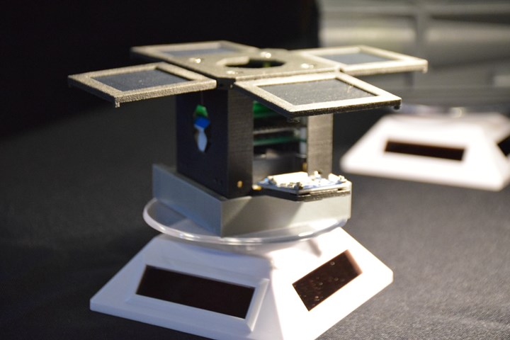 Engineering model on display 3rd PocketQube workshop in Glasgow-Scotland